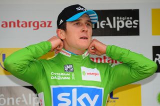 Baby faced Geraint Thomas in the points jersey at the 2010 Tour