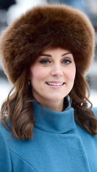 Kate Middleton in a furry hat
