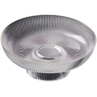 Hygivital Large glass fruit bowl with gold trim