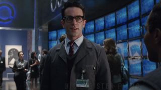 B.J. Novak as Alistair Smythe smiling in The Amazing Spider-Man 2