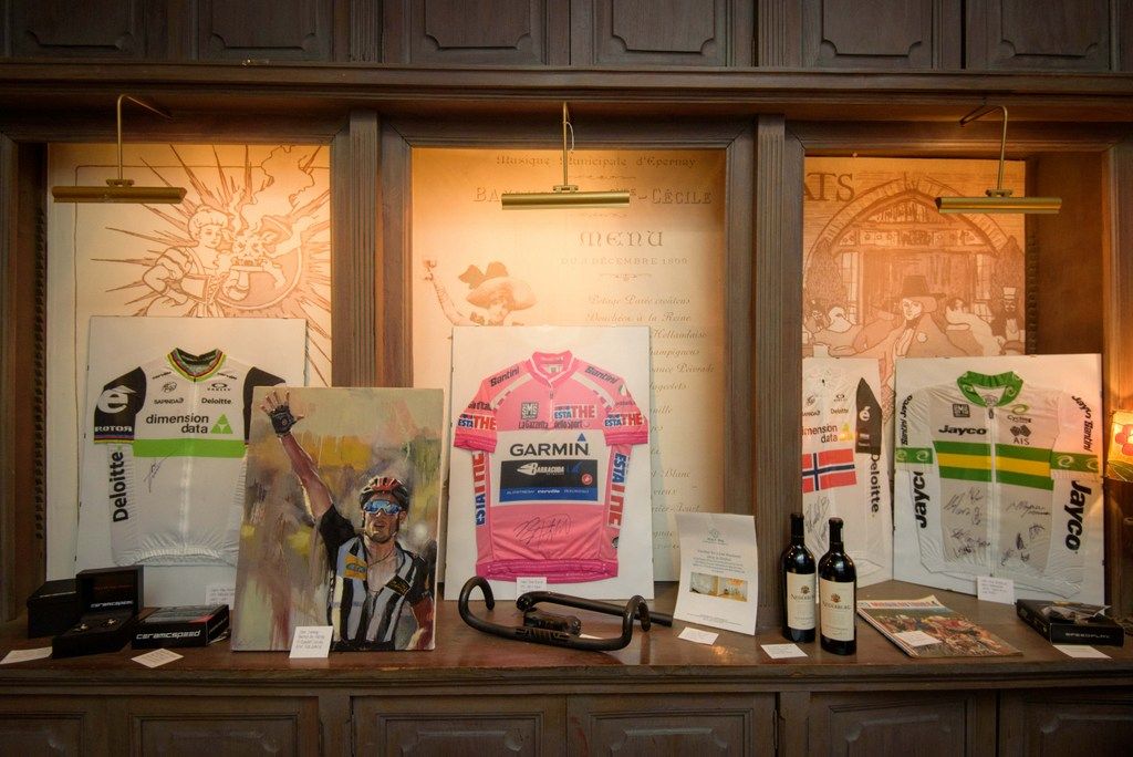 Some of the night's auction items on display