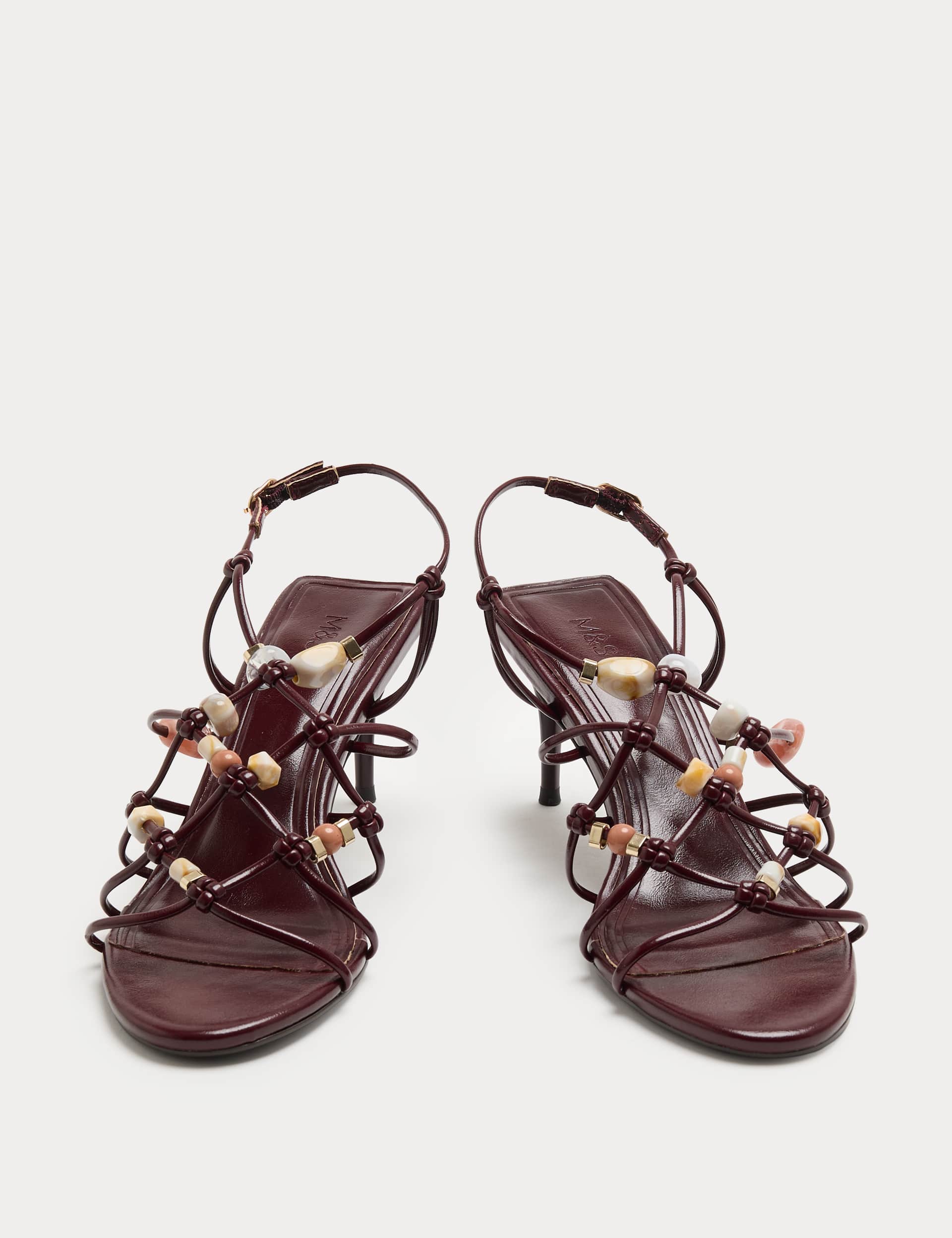 Beaded Strappy Stiletto Sandals