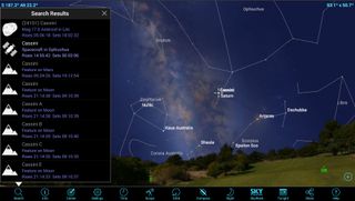 Typing "Cassini" into the SkySafari 5 app's search menu will yield a number of places in the solar system bearing that name. In the coming days and weeks, take a moment to seek out Saturn low in the southwestern sky after dusk and celebrate the achievements of this great scientific mission.