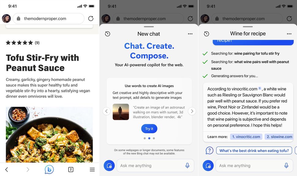 Bing Chat AI in Edge for Android and iOS can now see what webpages you ...