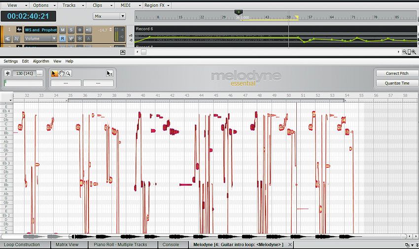 Melodyne Essential seamlessly integrates top-drawer pitch and time correction into Sonar