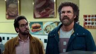 Paul Rudd and Will Ferrell in a fast food outlet in The Shrink Next Door