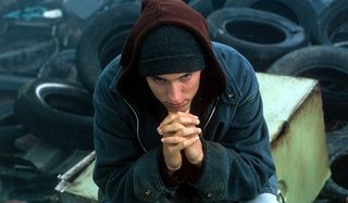 8 Mile Eminem Jimmy thinking in the junk yard