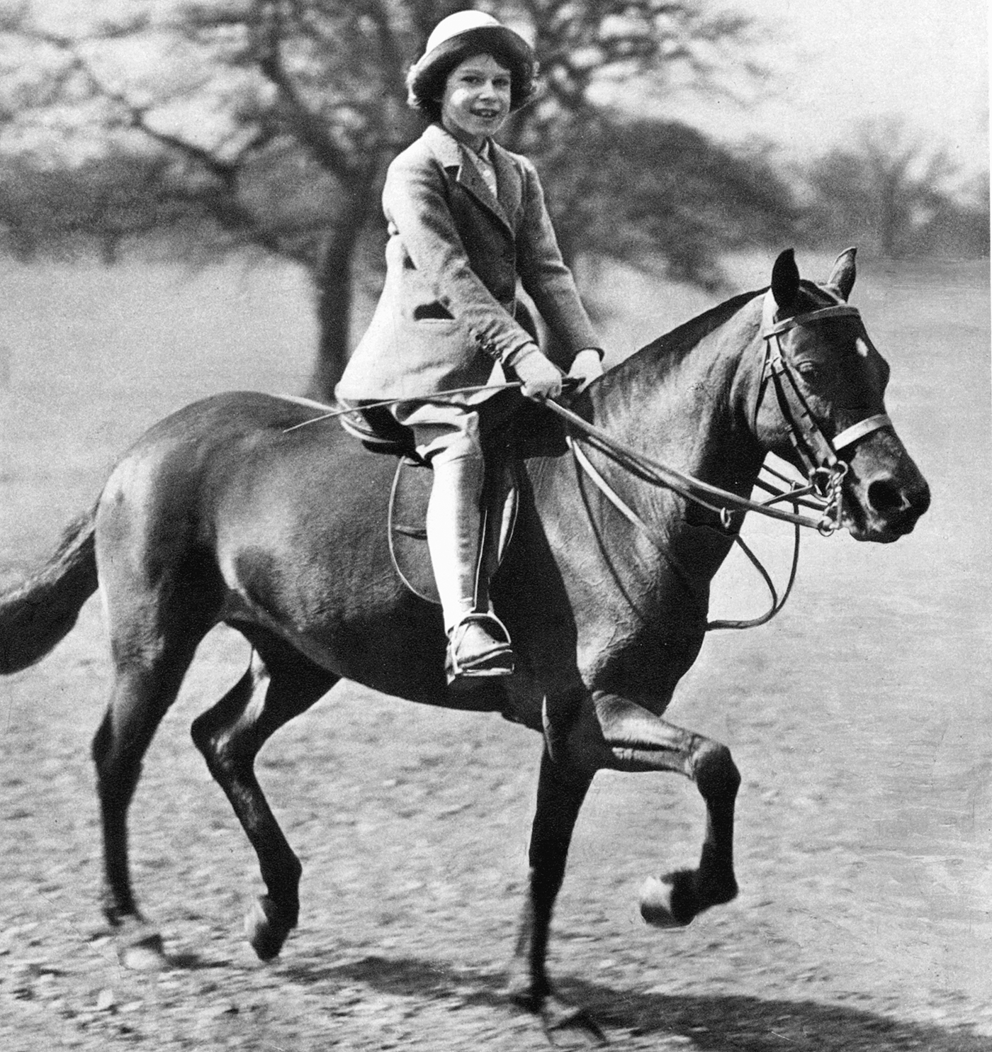 Princess Elizabeth riding her pony in Winsor Great Park, 1930s. The future Queen Elizabeth II (b1926) of Great Britain as a child. (Photo by Ann Ronan Pictures/Print Collector/Getty Images)