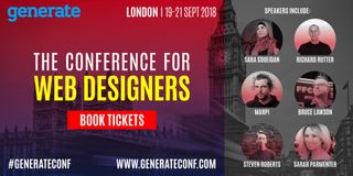 An image displaying the speakers appearing at Generate London and providing a link to buy tickets.