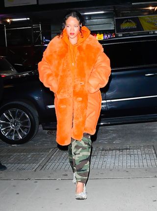 Rihanna is seen arriving at "Flight Club" on January 26, 2022 in New York City. (