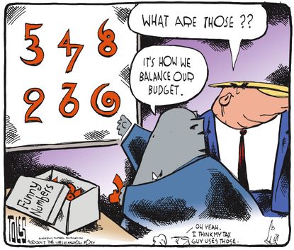 Political cartoon U.S. Trump budget