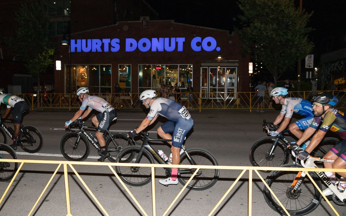 Never has there been a more appropriately named donut shop on a criterium course than in the Blue Dome district of Tulsa.