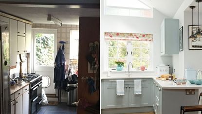 Galley kitchen makeover before and after