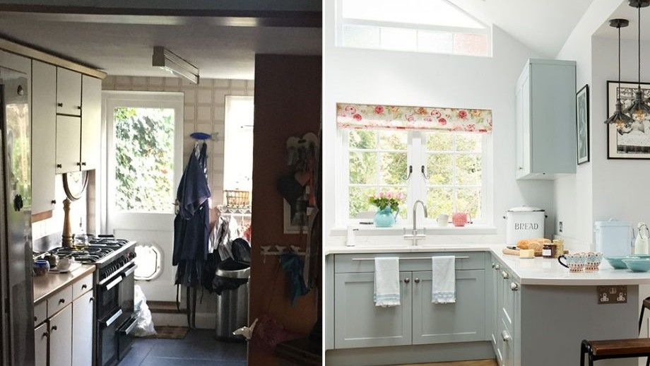 Galley kitchen makeover before and after