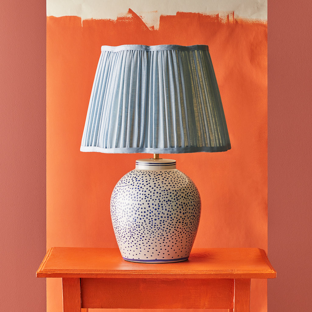 Polka Table Lamp in Blue and White