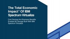 Blue shapes on white background - The Total Economic Impact™ of IBM Spectrum Virtualize - whitepaper from IBM