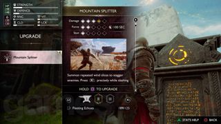 God of War Ragnarok Valhalla mode spending fleeting echoes on upgrades
