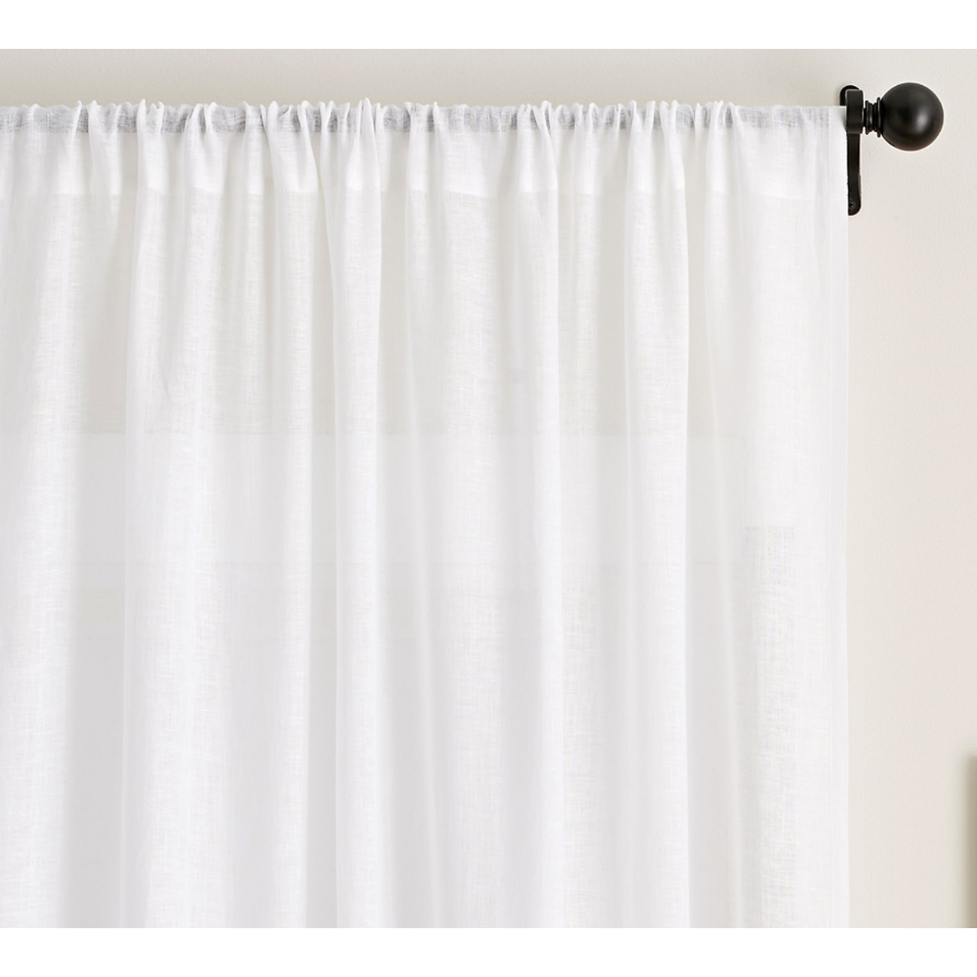 sheer white curtain from pottery barn