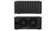 A photograph of the Synology DiskStation DS1821+ front and rear