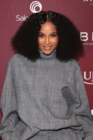 Ciara is pictured with voluminous curly hair at the BBR - Black Beauty Excellence Luncheon at Virgin Hotels New York City on September 06, 2024 in New York City.