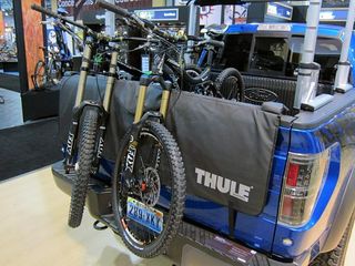 The new Thule Gate Mate is a more elegant solution than moving blankets to carrying a lot of bikes in the bed of your truck
