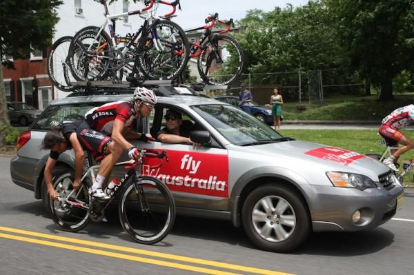 No time to stop for bike adjustments during this bike race.