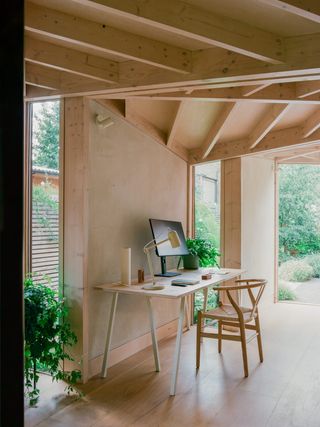 Desk inside The Drawing Shed by ByOthers Architects