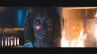 Brandt is a physically enhanced woman with deep-seated anger and a sadistic streak. Framestore created the underlying glow effect that shines through Brandt’s burned skin