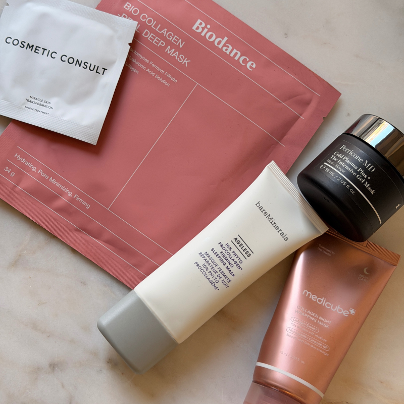 A photo of some of the best collagen face masks