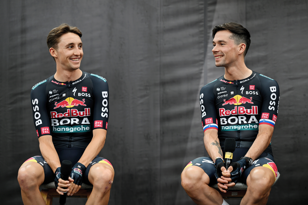 Roglič and Hindley speak at the official launch