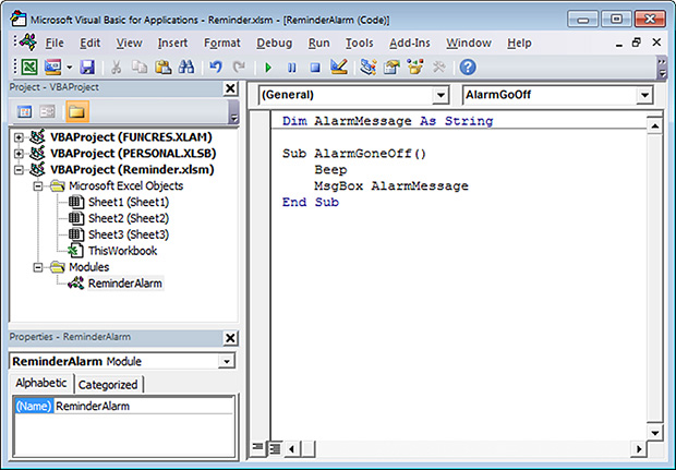 create timer macro in Excel step 1