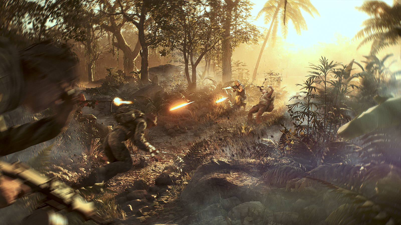 Screens from a game set in the Vietnam war