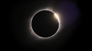 The diamond ring stage, marking the end of totality of the total solar eclipse of 2017 including the solar corona.