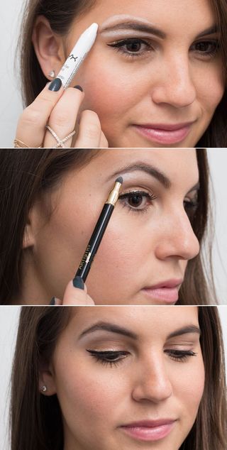 6. Use white eyeliner as a brow highlighter for an instant eye lift