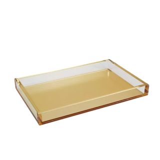 A rectangular acrylic gold tray