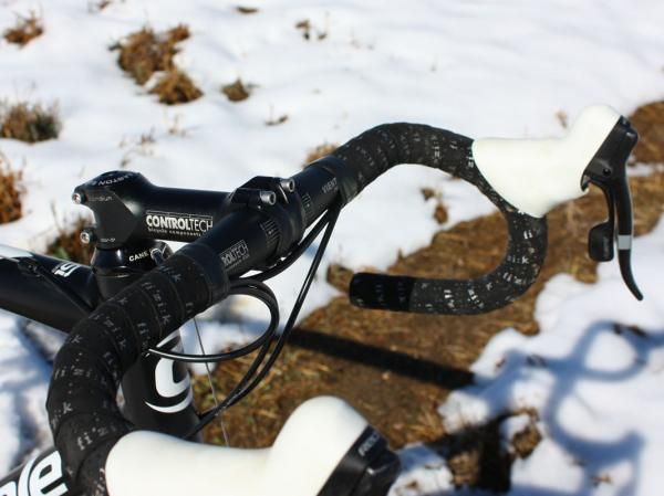 Powers opts for the security of an aluminum bar and stem.