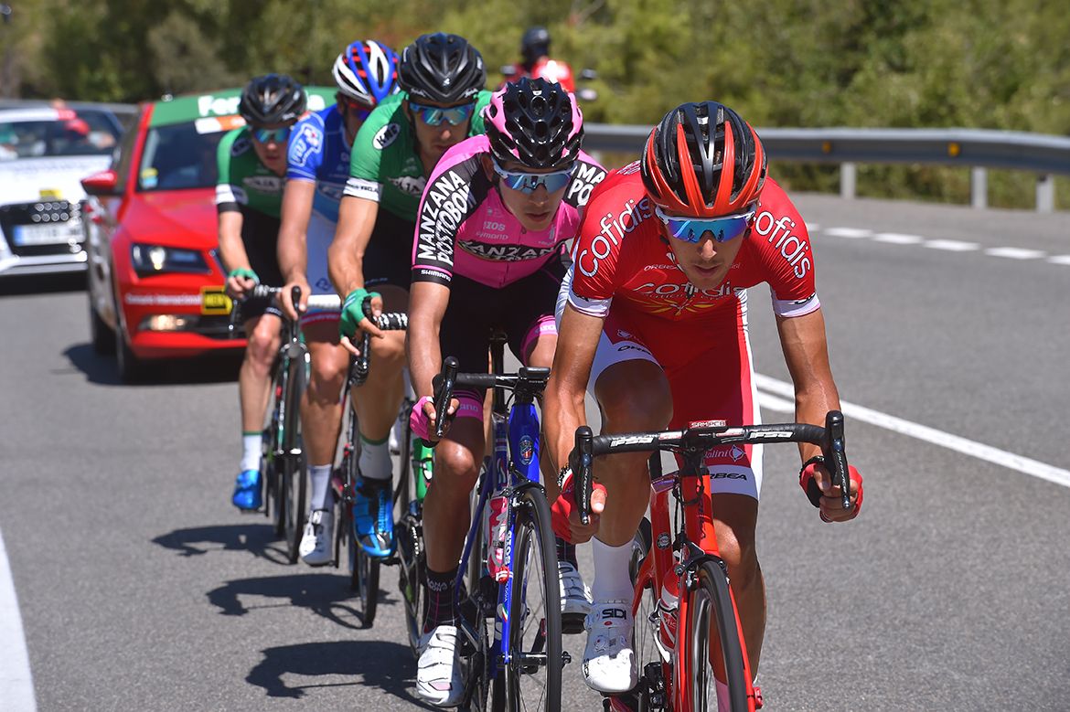 Stephane Rossetto leads the breakaway