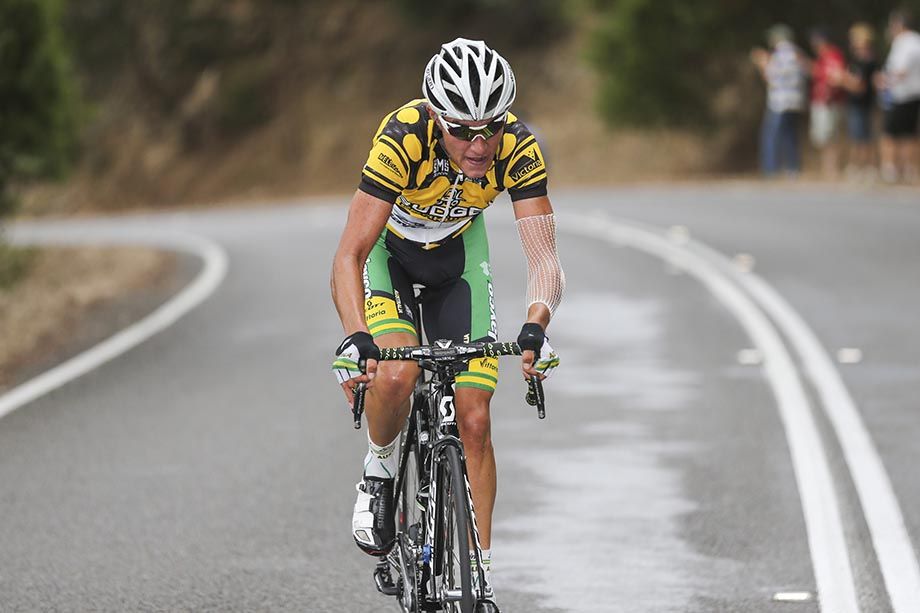 Robert Power attacked the main group on the first climb
