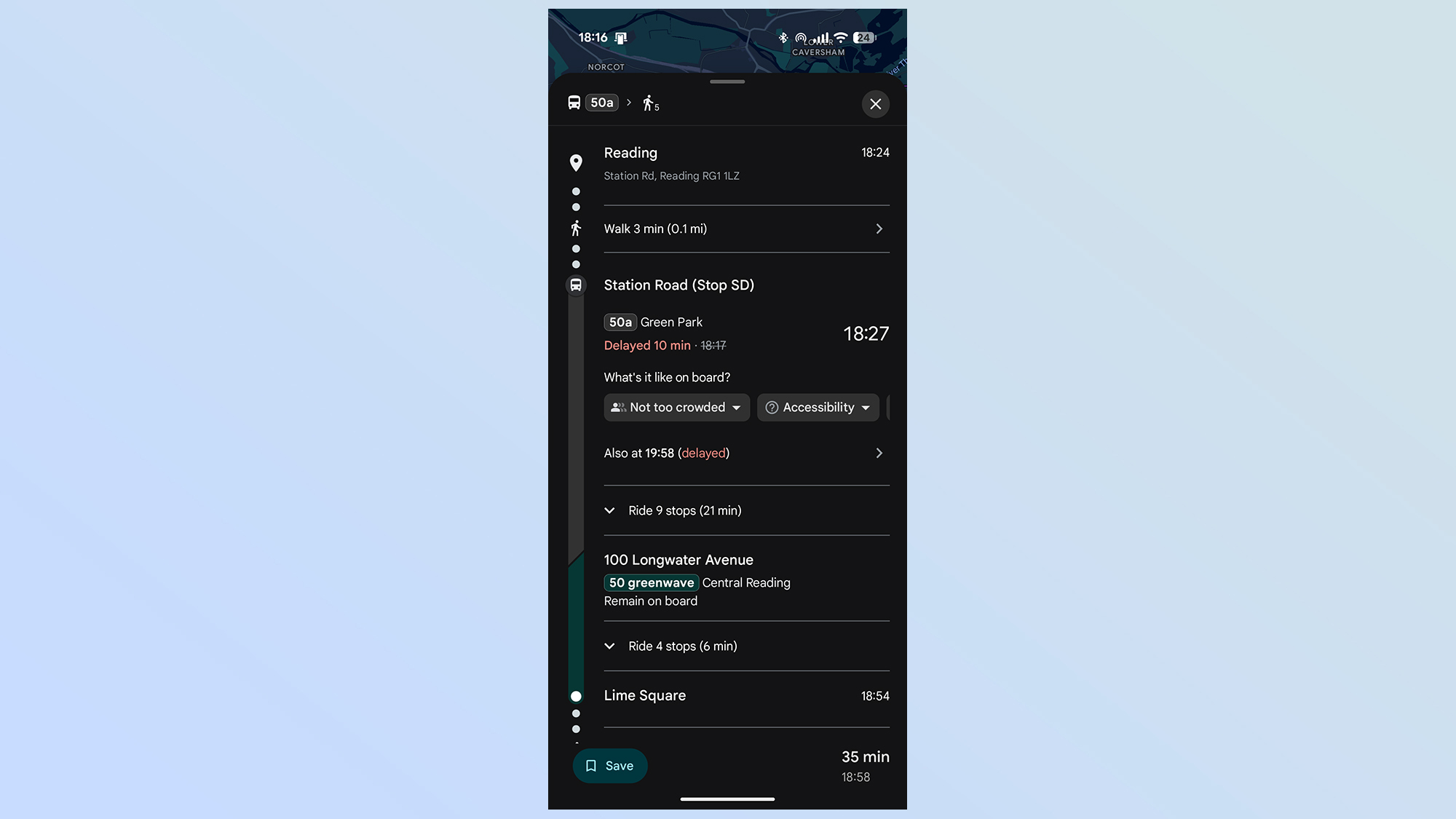 google maps bus delays