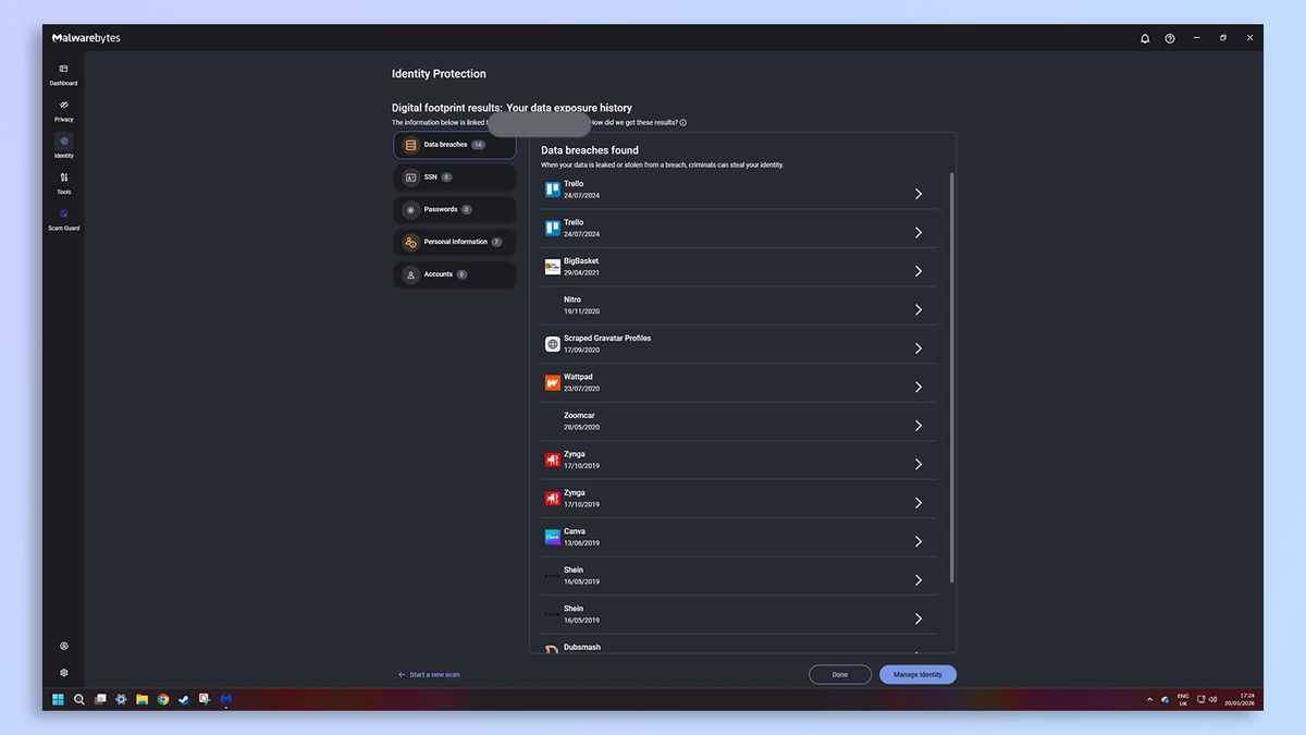 Malwarebytes antivirus software screenshot