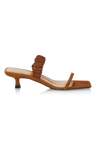 Georgia Ruched Leather Sandals