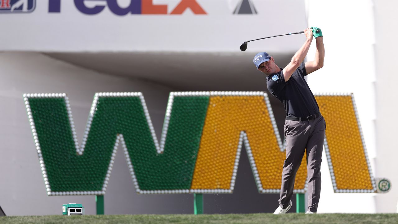 Thomas Detry hits a drive during round two of the 2025 WM Phoenix Open