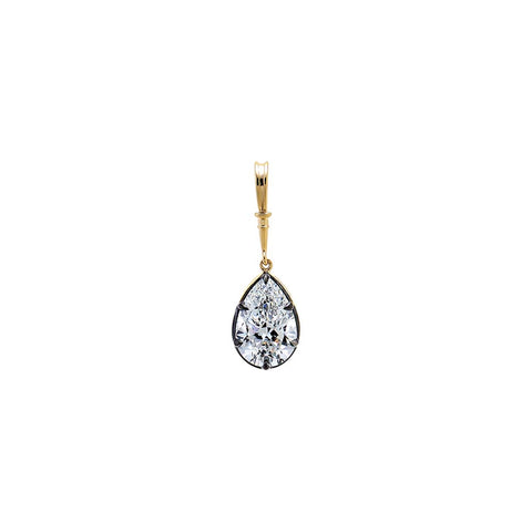 Lab Grown Diamond Pear Encased Statement Charm 14k