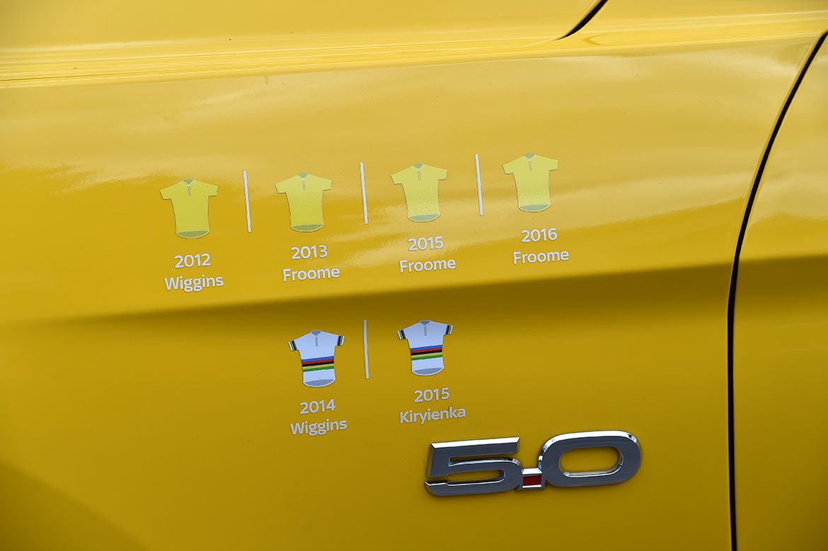 The Team Sky car commemorates its major victories