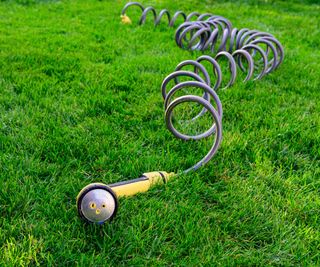 Expandable hose on grass