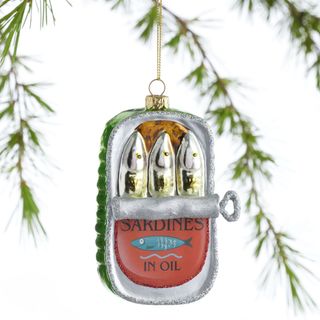 Glass Sardine Tin Ornament