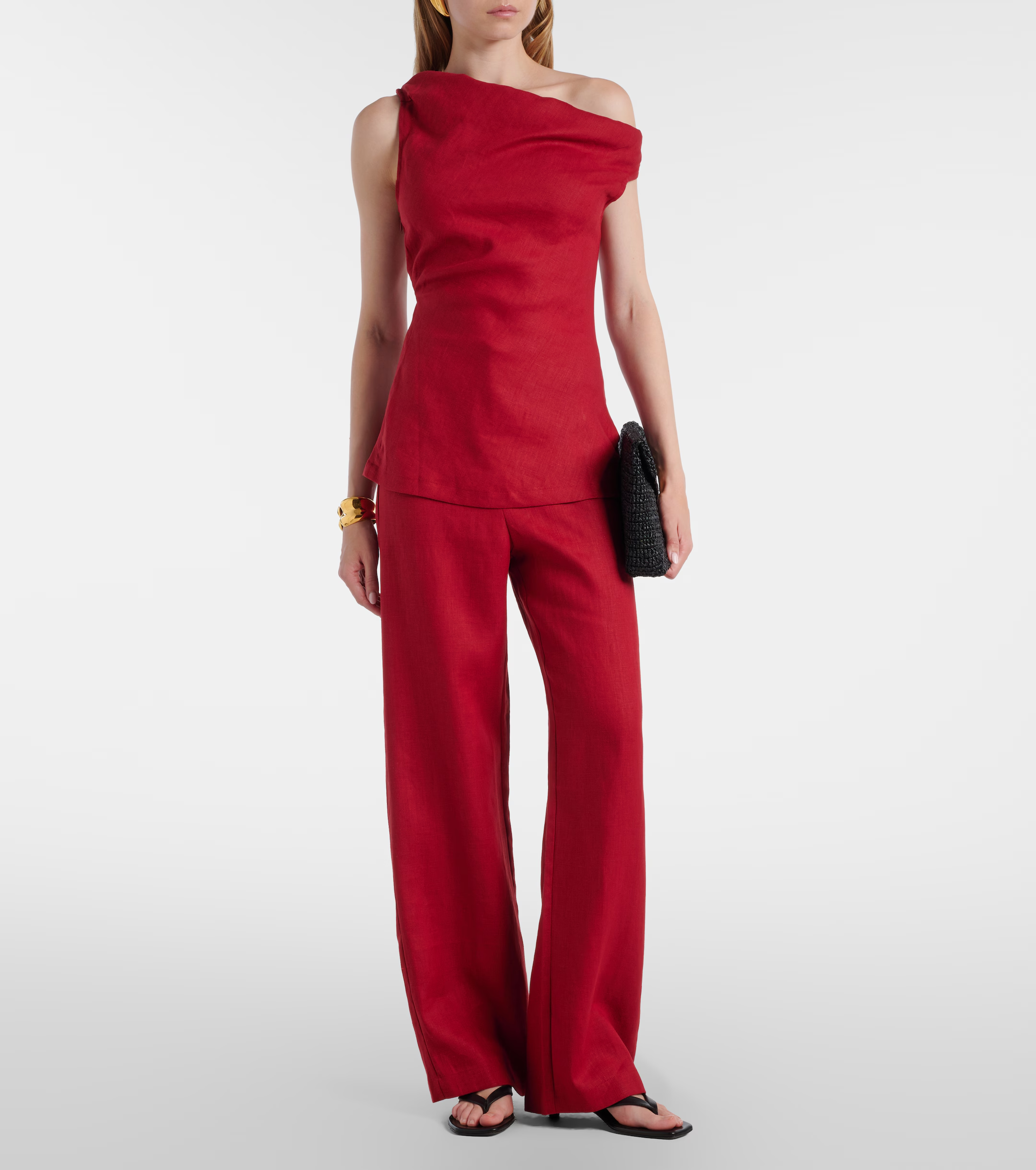 Faithfull, Suis one-shoulder linen top
