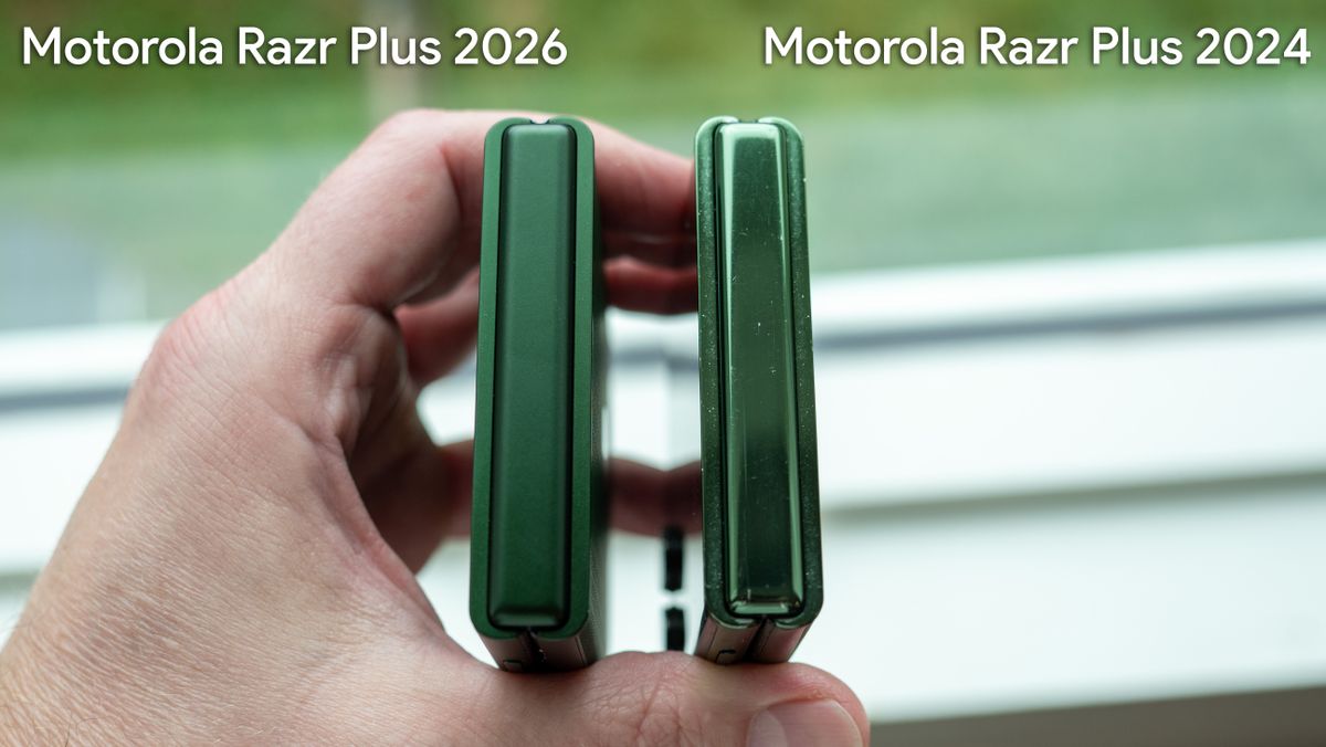 The Motorola Razr Plus 2026's hinge compared to the Motorola Razr Plus 2024