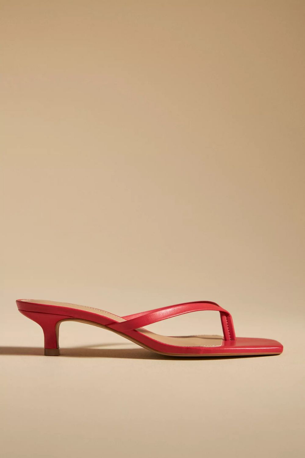 anthropologie red heeled flip flops