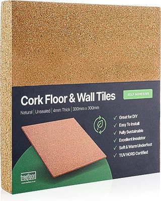 Cork wall and floor tiles